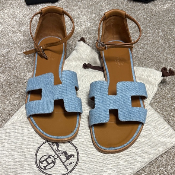 Hermes Shoes - Hermes Denim Santorini Sandals